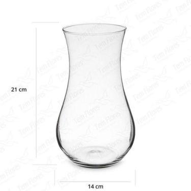 Imagem de Vaso de Vidro para Decoração Portugal Médio 21x14 - Pense Flores
