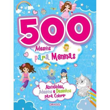 Imagem de Livro 500 Adesivos Para Meninas Azul