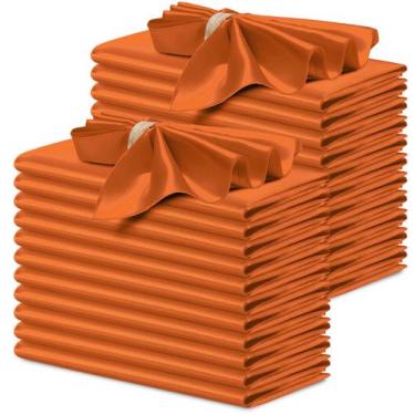 Imagem de Guardanapos de pano P Pothuiny Satin 24 peças 43x43 cm Laranja queimad