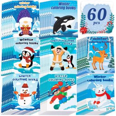 Imagem de Livros para colorir de inverno 90shine, 60 peças de lembrancinhas para