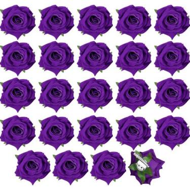 Imagem de Clipe de cabelo Batiyeer Rose Brooch 2,8" roxo 24 unidades