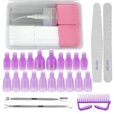 Imagem de Kit de remoção de esmalte em gel eyxformula com clipes e frasco de 120