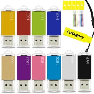Imagem de Unidade flash USB Nicepicten 16GB USB 2.0, pacote com 10 unidades com 