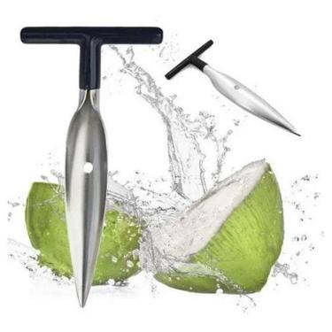 Imagem de 2X Abridor Furador De Coco Manual Aço Inox