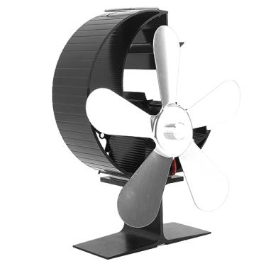 Imagem de Phefop Ventilador de Fogão a Lenha Movido a Calor, Aquecimento Eficiente de Liga de Alumínio Com 5 Lâminas, Ideal para Lareira de Madeira e Atividades Ao Ar Livre (Prata)