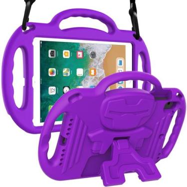 Imagem de Capa infantil LTROP para iPad 9,7", 5ª e 6ª geração, roxa à prova de c