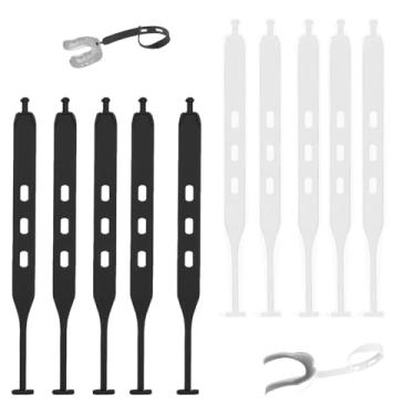 Imagem de Deepflair Pacote Com 10 Amarras Para Protetor Bucal, Somente Tira, Amarras Universais Para Capacete De Partidas De Rúgbi Para Protetor Bucal Para Futebol, Boxe, Taekwondo, Hóquei, Basquete.