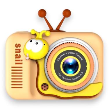 Imagem de Câmera Digital Infantil Maquina Fotografia Caracol Portátil para Foto e Vídeo, Filmadora Recarregável, Tela Integrada, Resistente a Quedas (AMARELO)