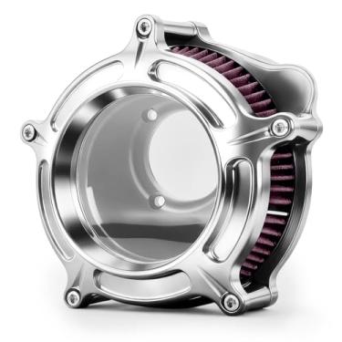 Imagem de Limpador de filtro de ar de alto desempenho para motocicleta para Harley Davidson Intake, Dyna Twin Cam (1999–2017), Softail (1993–2015), Touring (1993–2007), Clarity Chrome Red