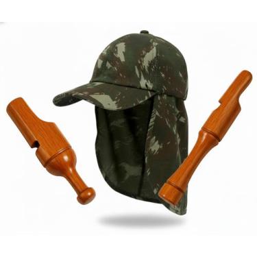 Imagem de Boné Protetor Pescoço + Apito Inhambu Açu 9 Apito Codorna - Mundo do M