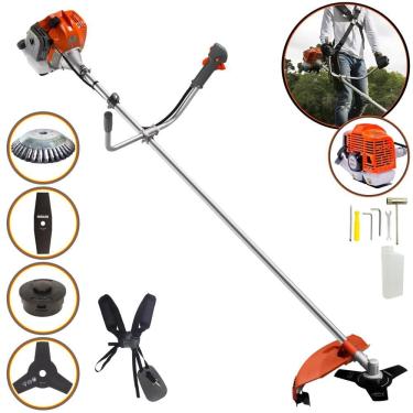 Imagem de Roçadeira Aparador de Grama À Gasolina Tekna RL430ACNTK 43cc 1,7HP 9.000rpm Com Carretel e Faca 3 Pontas + Faca 40 Dentes + Escova Circular de Aço