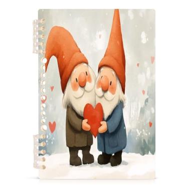 Imagem de Burbuja Caderno Gnomo Valentine, papel pautado universitário A5 com 60 folhas, fichário para escritório, 1 pacote