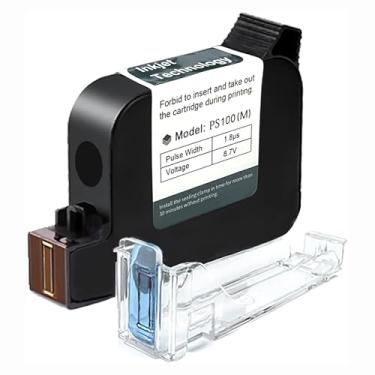 Imagem de Cartucho de tinta solvente PS100(M) original de 42 ml preto de secagem rápida para impressoras a jato de tinta portáteis de 12,7 mm P15 / P16 / P19 / PC11 / PC98