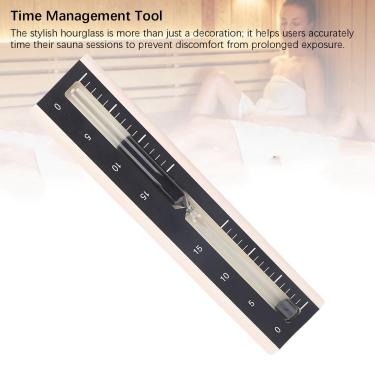 Imagem de Phefop Temporizador de Ampulheta de Sauna, Relógio de Areia de Madeira Artesanal de 15 Minutos Montado na Parede Temporizador de Areia de Sauna para Relaxamento de Sala de SPA Em Casa