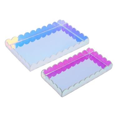 Imagem de AUNMAS Bandejas de Vaidade de 2 Peças, Bandejas de Vaidade Decorativas de Acrílico Com Design Elegante, Construção Durável e Uso Multifuncional para Bancadas de Cozinha de Quarto de (COLORFUL)