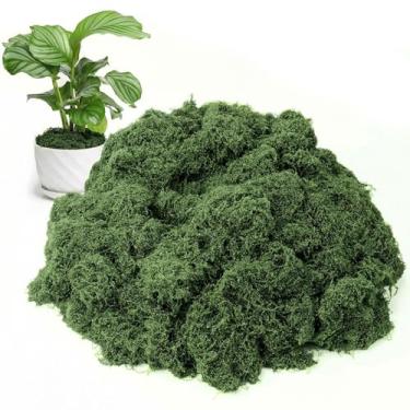 Imagem de Dingion 700 g musgo artificial decorativo falso musgo verde para artesanato centro de mesa jardim de fadas festa de casamento decoração de cozinha faça você mesmo vasos de plantas artificiais (verde
