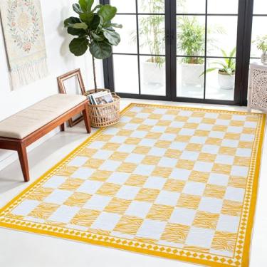 Imagem de Lacomfy Tapete quadriculado, 1,5 x 1,5 m, moderno, abstrato, zebra, búfalo, xadrez, quarto, listrado, chique, quadriculado, sala de estar, escritório, decoração de casa, macio, antiderrapante, lavável