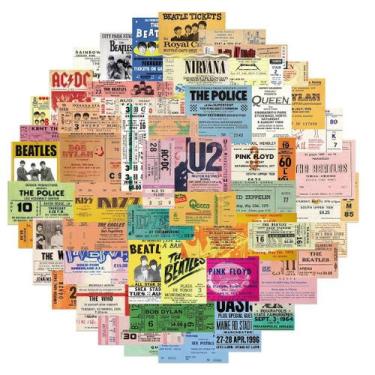 Imagem de Pacote de adesivos Retro Band Tickets Anime, 55 unidades - yiweisai