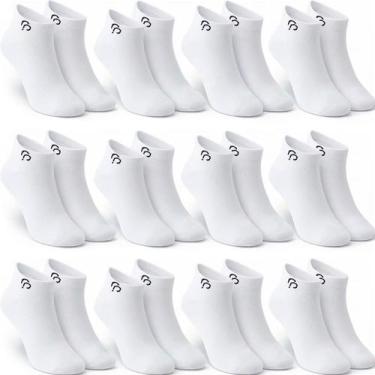 Imagem de Kit 12 Pares Meias Cano Curto Baixo Soquete Sapatilha Unissex Masculin