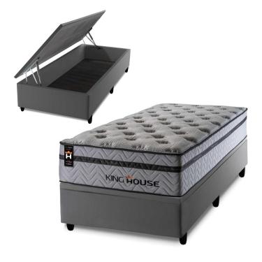 Imagem de Cama Box Baú Bali Relax 96x203 Cinza Magnetico King House