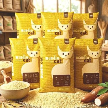 Imagem de Kit 6 Areia Gato Mandiocat Higienica 12kg Natural Mandioca - BARRA VEL