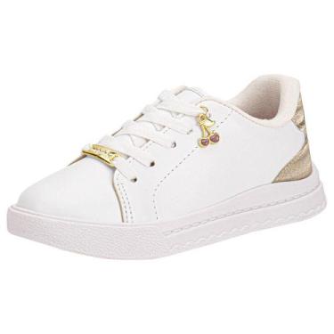 Imagem de Tênis infantil molekinha 2575113, Branco, Dourado, 30