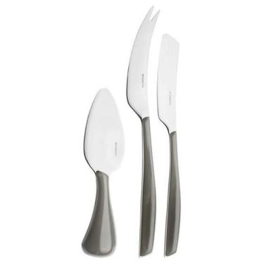 Imagem de Conjunto 3 facas bugatti glamour para queijo silver glsl021f363 - Buga