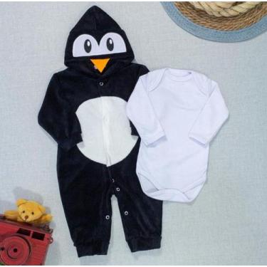Imagem de Macacão inverno plush bebê com bory - bichinhos da floresta - ERA UMA 