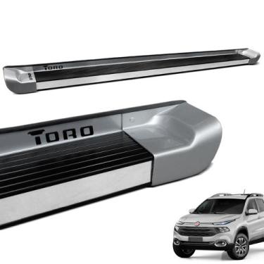 Imagem de Estribo Lateral Fiat Toro 2016 a 2021 Prata Melfi Personalizado - Gtno