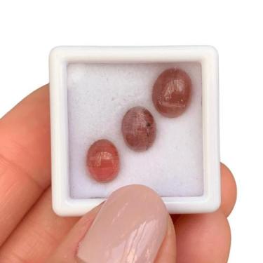 Imagem de Turmalina Rosa Olho-de-Gato Oval Cabochão SET 6,15ct - ENE2ESE
