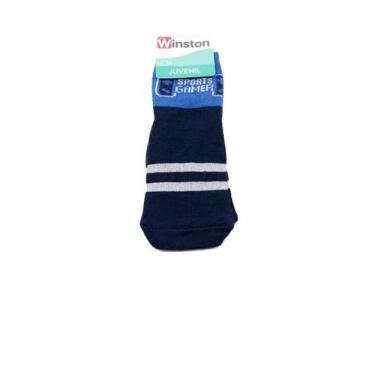 Imagem de Meia Infantil Winston Sport Gamers 0400036-014 Preto/Azul, 32