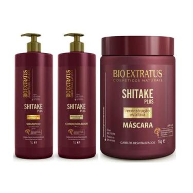 Imagem de Kit Shitake Plus Recosntrução Nutritiva Trio (Shampoo/Condicionador/Má