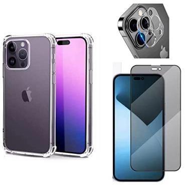 Imagem de Kit Capinha Anti Impacto + Pelicula Anti Spy + Pelicula Câmera iPhone 14 14 Pro 14 Pro Max (iPhone 14 Pro)