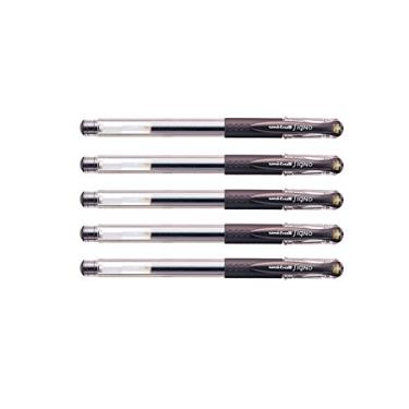 Imagem de Caneta esferográfica Uni Gel Uni-Ball Signo extra fina 0,38 mm, marrom preto 5 peças