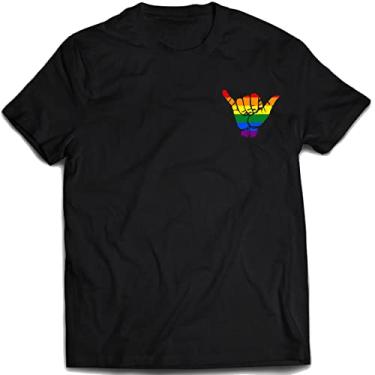 Imagem de Camiseta good vibes LGBTQIA+ Camisa orgulho lgbt Cor:Preto;Tamanho:G