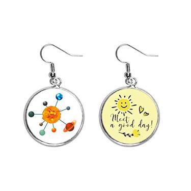 Imagem de Brincos de flor de sol com gota de sol e globo da Toys Connect, Medium, Metal