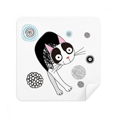 Imagem de Animal Cartoon Cute Thin Cat Glasses Pano Limpador de Tela Tecido Camurça Pacote com 2