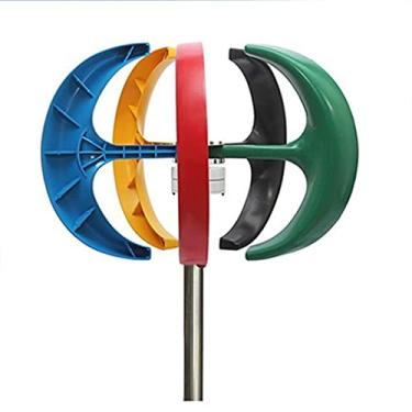 Imagem de Gerador permanente vertical da turbina eólica de 10000W Maglev, gerador da turbina eólica de 5 lâminas 12V 24V 48V 220V com o controlador de MPPT para o navio marinho ou o uso home (cor),48v