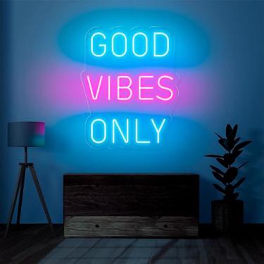 Imagem de Painel Neon Led Good Vibes Only letreiro iluminado - ArtStudio 