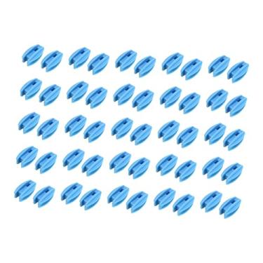 Imagem de menolana 50x Isolador de cerca elétrica de alta tensão, tubo quadrado, isolador de poste, acessórios de cerca multiuso resistentes às intempéries, Azul