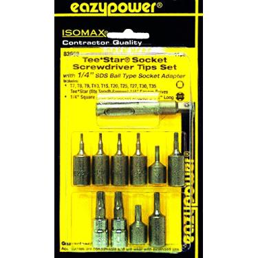 Imagem de Eazypower 83659 T7-T35 Tee 1/4" Conjunto de adaptadores de meia SDS (11 peças)