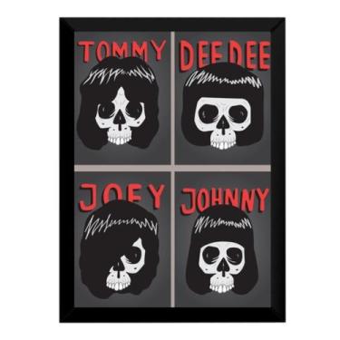 Imagem de Quadro Banda Ramones Punk Rock Caveira Arte Moldura 42x29cm - Fanarte