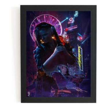 Imagem de Quadro Game Arte Cyberpunk 2077 Poster Com Moldura - Fanarte