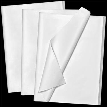 Imagem de Bobobag 125 folhas de papel de seda branco de 20 "x 14" para sacolas de presentes, papel de seda de Natal a granel para embalagens, papel de embrulho, chás de aniversário, artes, artesanato,