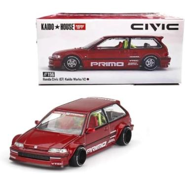 Imagem de Kaido House Honda Civic (EF) Kaido Works V2 by Mini GT in Red 156 Diecast 1:64