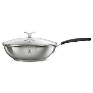 Imagem de Frigideira Wok Antiaderente Electrolux Design 28cm, Inox