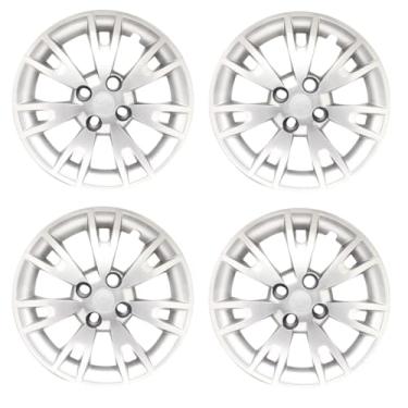Imagem de Kit 4 Calota Aro 15 Compatível c/Roda Logan Sandero 2014 2020 - Prata