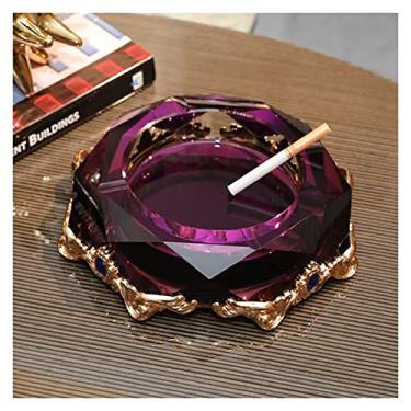 Imagem de Cinzeiros para Cigarros Cinzeiro de Vidro Grande Cinzeiro de Cristal Transparente Cinzeiro de Vidro Exterior Fácil de Limpar para Decoração de Escritório em Casa (Cor: 1) (B)