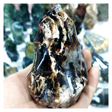 Imagem de Cheio de textura natural cinza opala tocha espiral torre quartzo cristal amostra chama folk artesanato pedras preciosas ornamento decoração quarto pedras quartzo (tamanho : 460-600g)