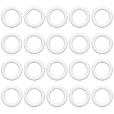 Imagem de 24 peças de guirlanda de espuma de 15,24 cm para artesanato, círculos de espuma, grinalda de isopor pequeno anel de espuma de poliestireno para casamento, casa, projetos de flores, artesanato, artesanato, decorações de Natal